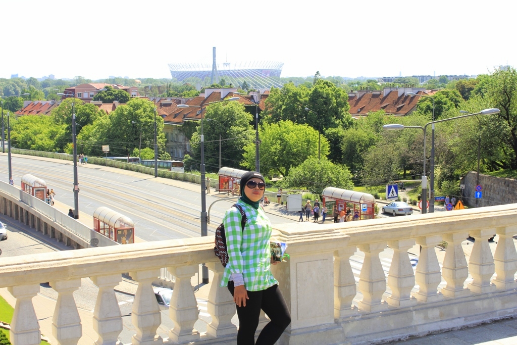 Warsaw stadium view from Old Town.